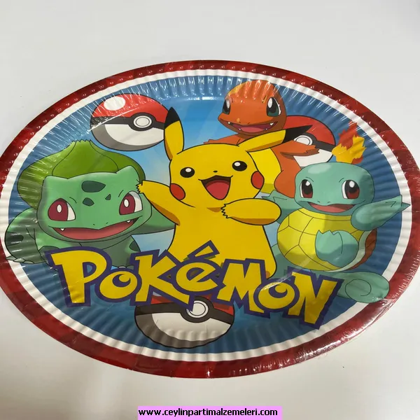 Pokemon Temalı Karton Tabak